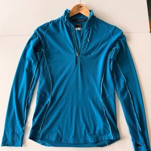 Icebreaker Women's S Teal Blue 1/2 Zip Performance Top